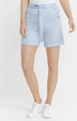 Short à revers avec ceinture à nouer -