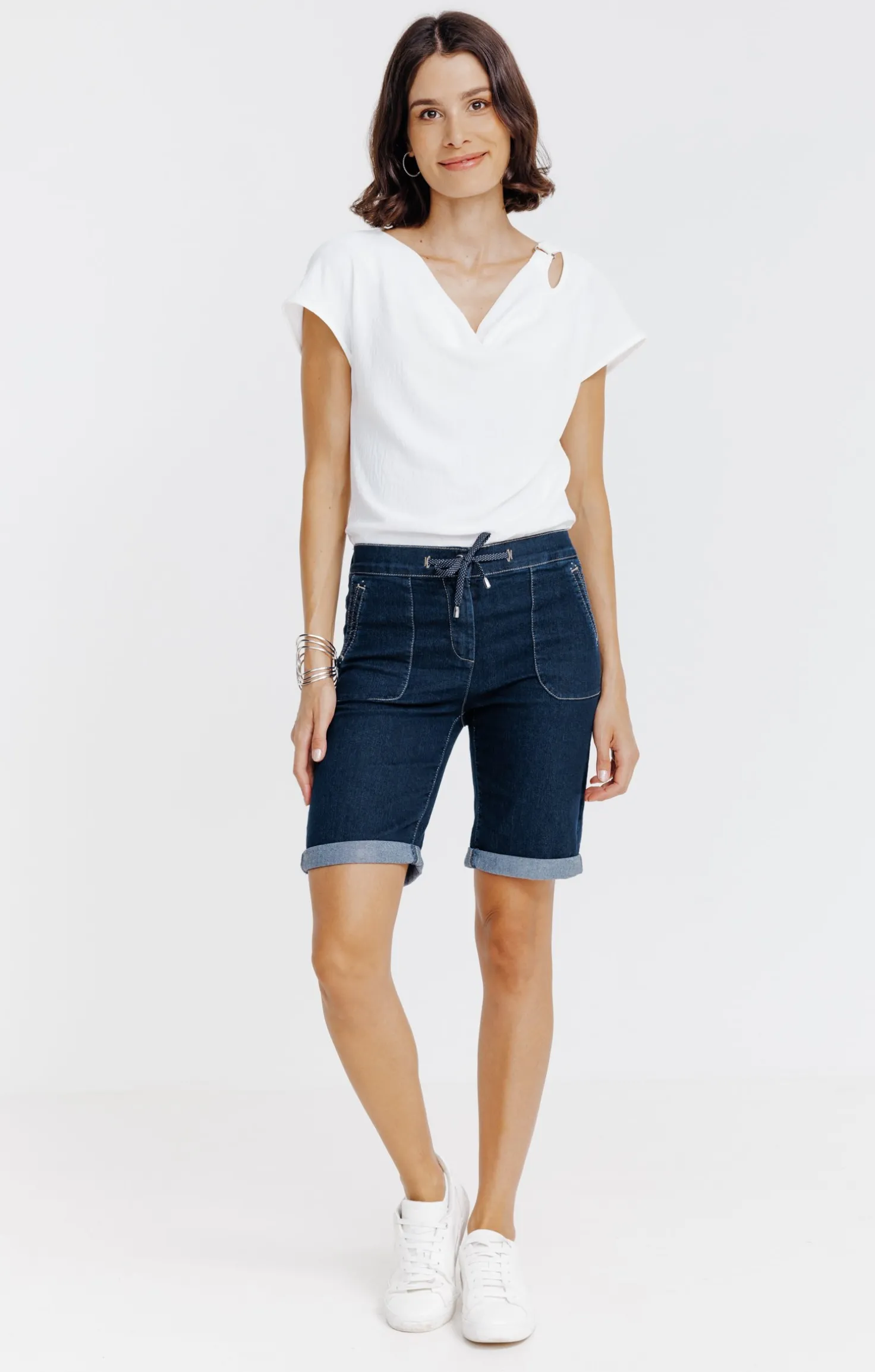 Short coupe jogging en denim brut -