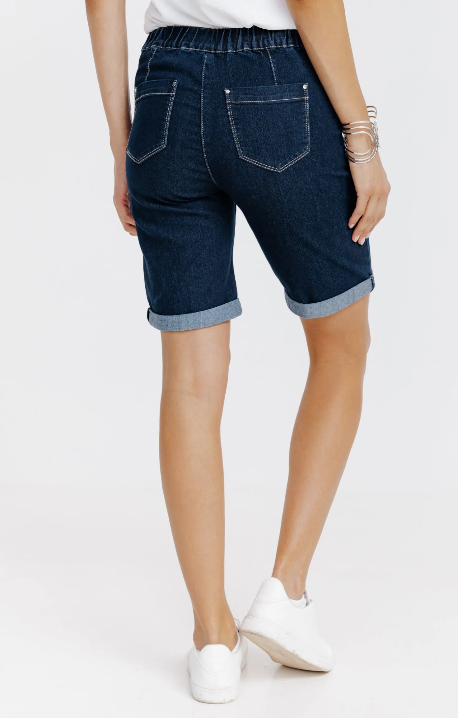 Short coupe jogging en denim brut -