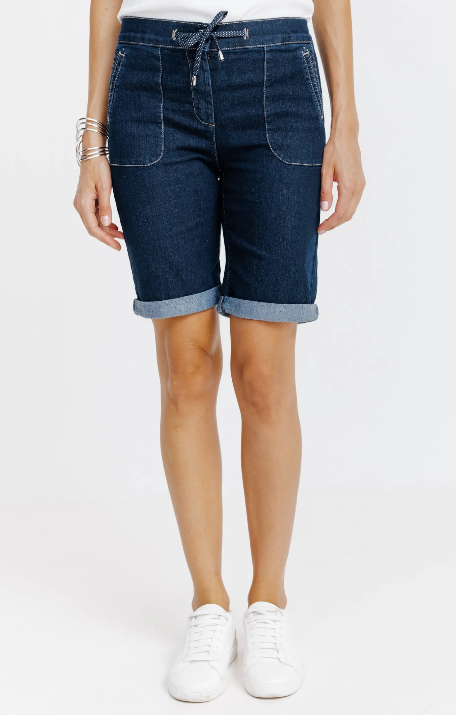 Short coupe jogging en denim brut -