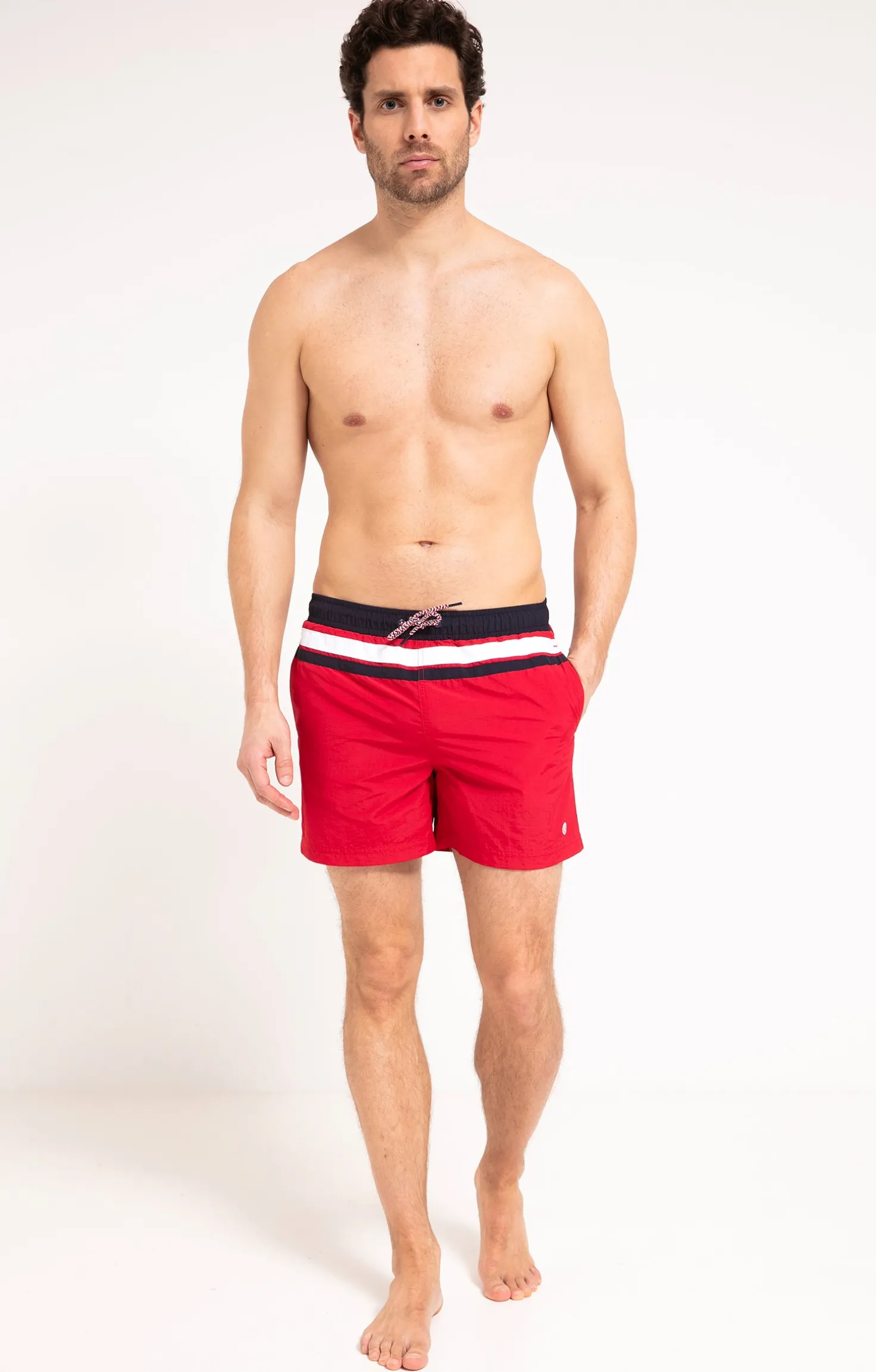Short de bain rouge court -