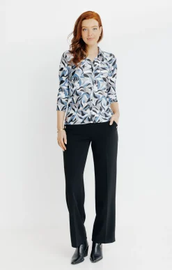 TEE-SHIRT COL POLO IMPRIME GEOMETRIQUE -