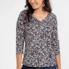 TEE-SHIRT COL ROND AVEC PLI IMPRIME -