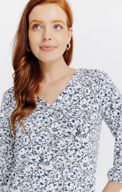 Tee-shirt col V imprimé -