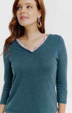 Tee-shirt 2-en-1 col feston -