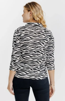 Tee-shirt imprimé col chemise -