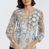 Tee-shirt imprimé col V -