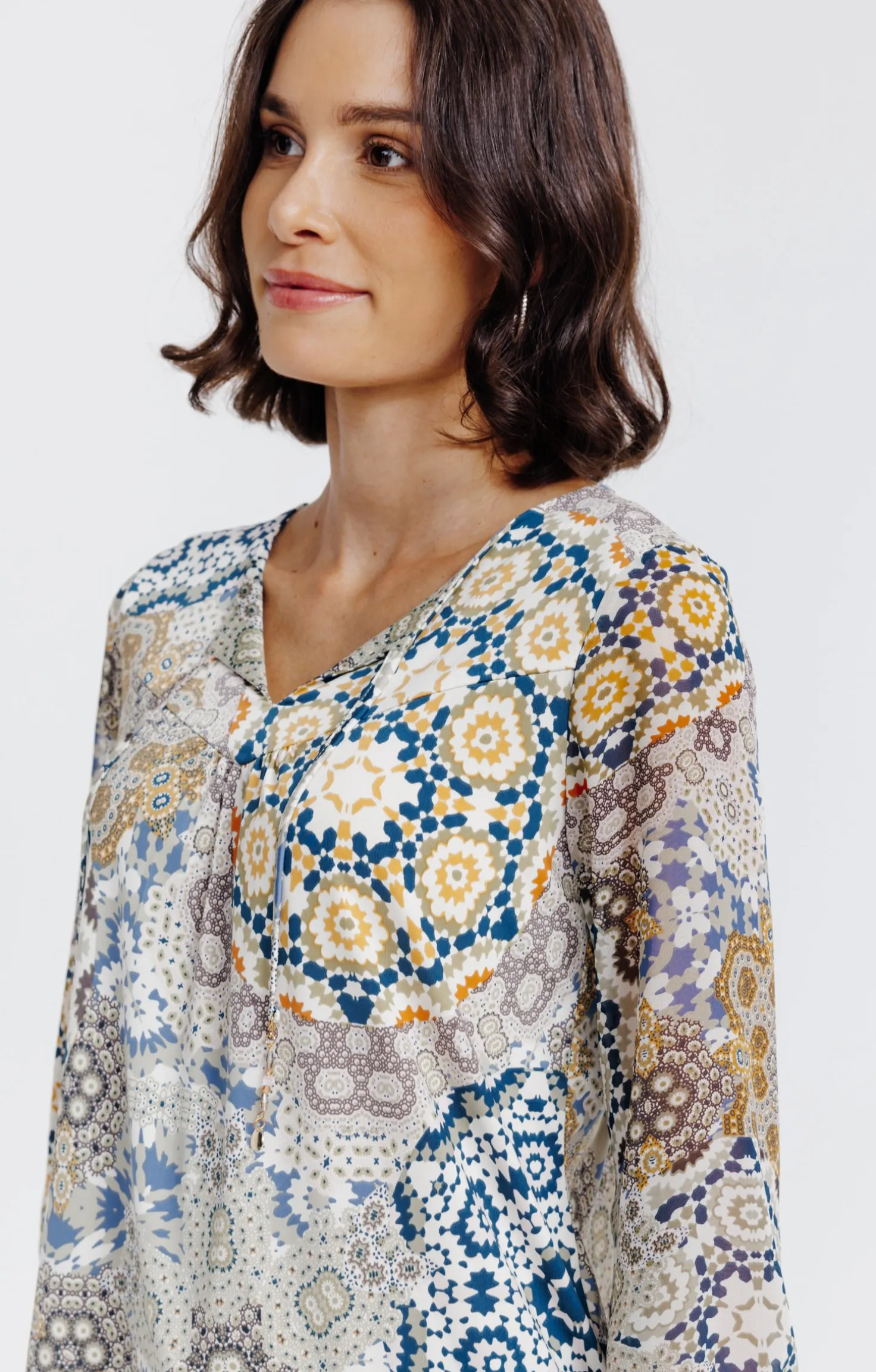 Tee-shirt imprimé col V -