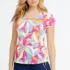 Tee-shirt imprimé feuille graphique -