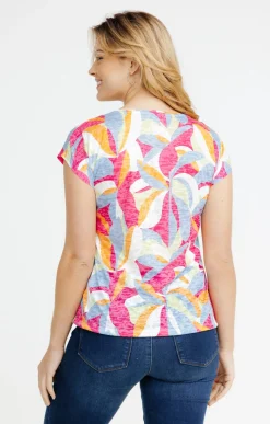 Tee-shirt imprimé feuille graphique -