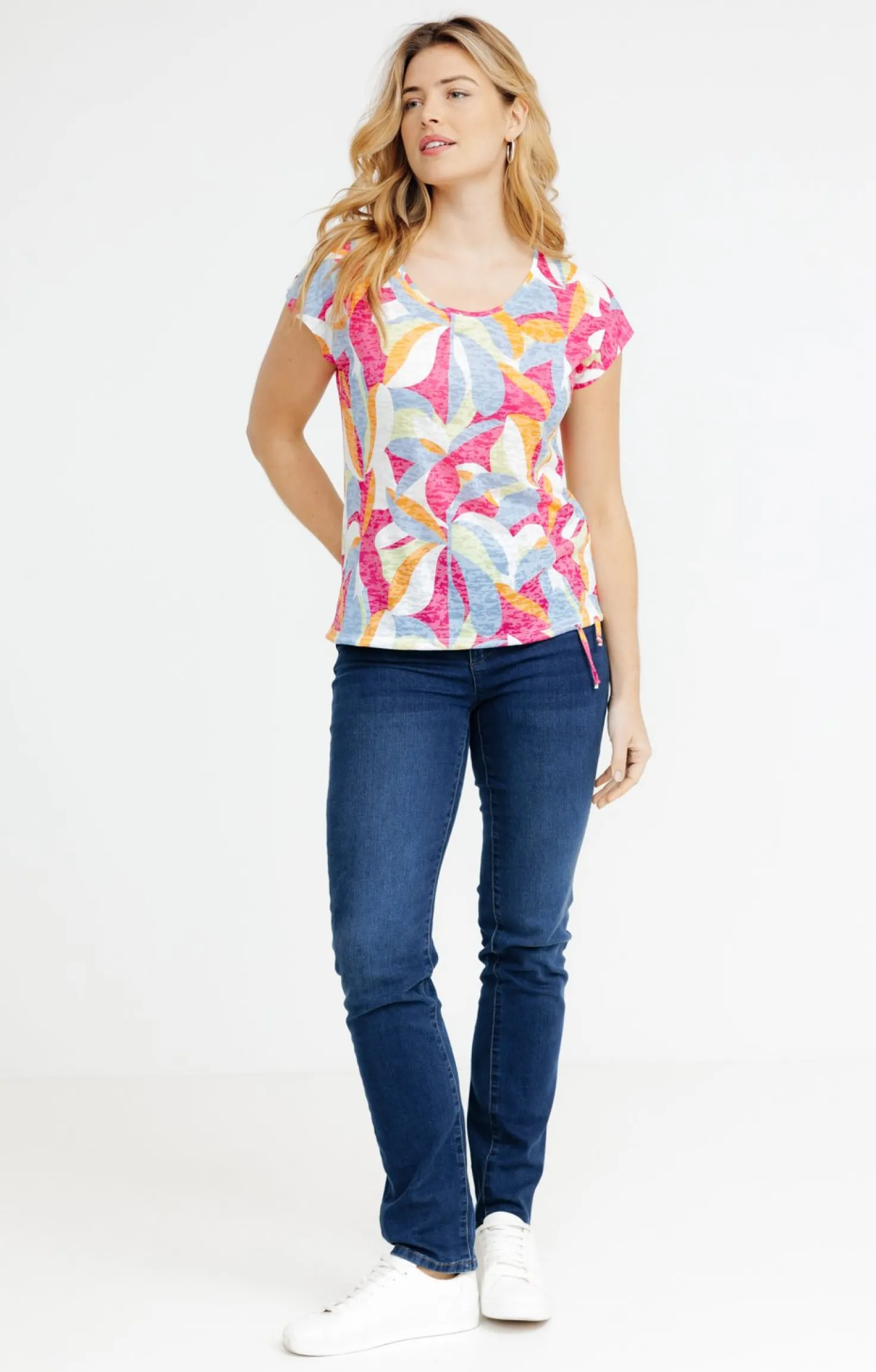 Tee-shirt imprimé feuille graphique -