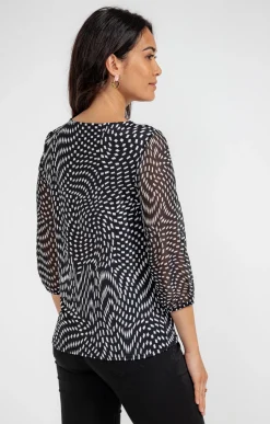Tee-shirt imprimé mix matière -