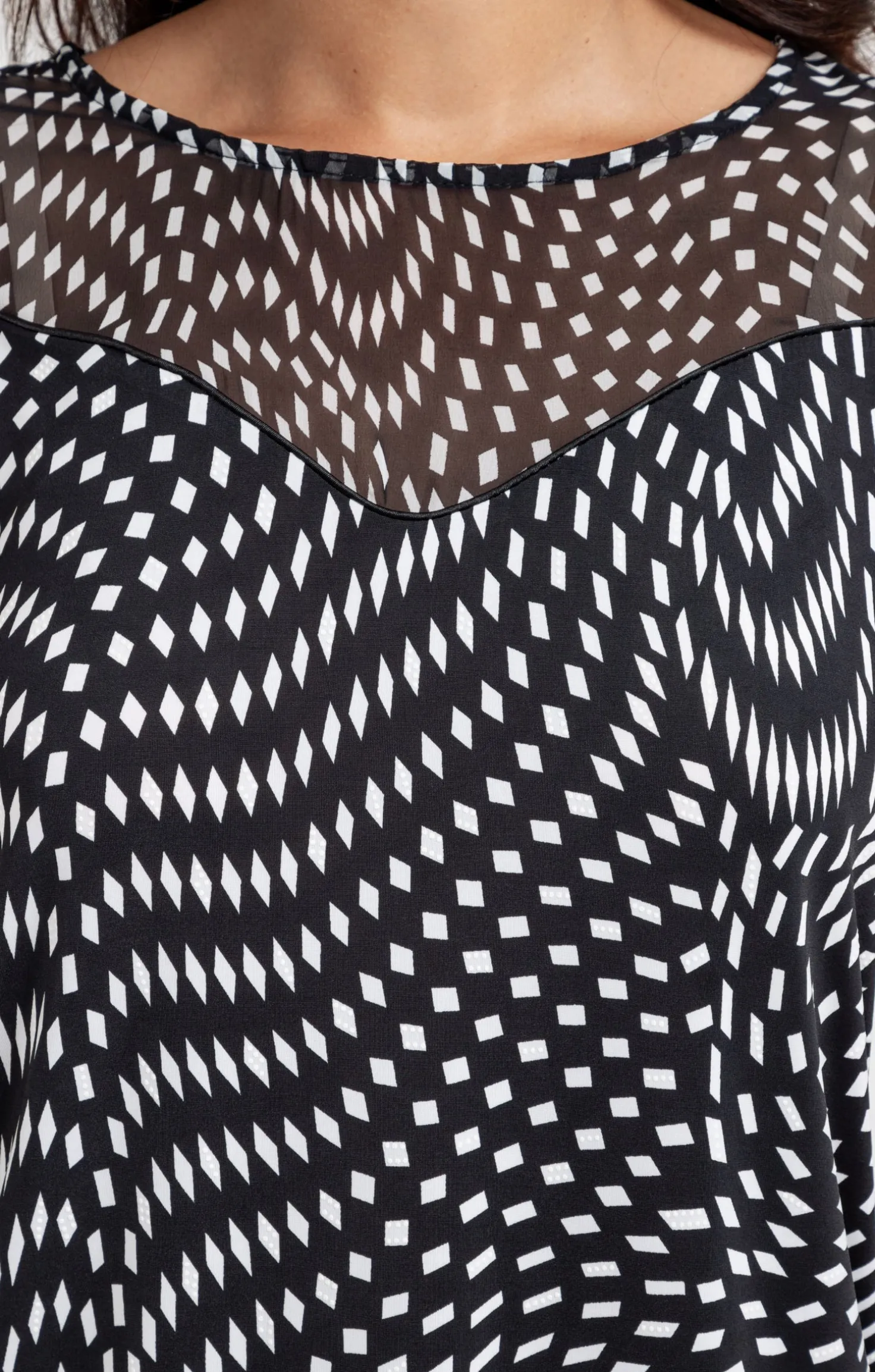 Tee-shirt imprimé mix matière -