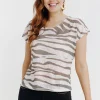 Tee-shirt imprimé placé col rond -