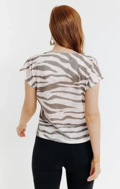 Tee-shirt imprimé placé col rond -