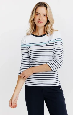 Tee-shirt rayures col bateau -