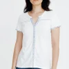 Tee-shirt été manches courtes broderie -