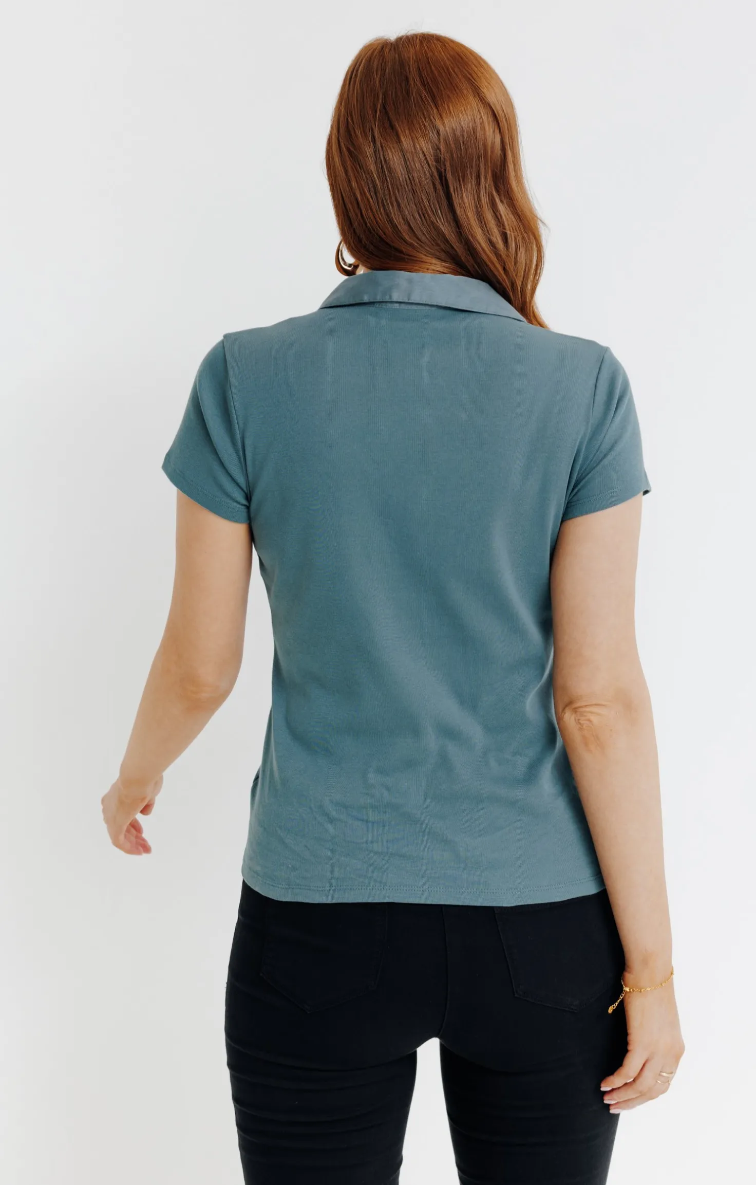 Tee-shirt uni col polo -