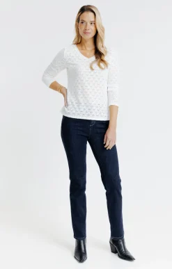 Tee-shirt uni dentelle -
