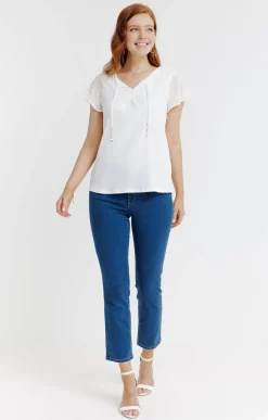 Tee-shirt uni mix matière -