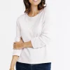 Tee-shirt uni strass col bateau -