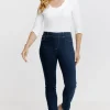 Tregging en denim surteint détail strass -
