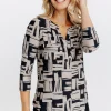 T-SHIRT COL MAO MANCHES 3/4 -