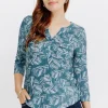 T-SHIRT COL MAO MANCHES 3/4 -
