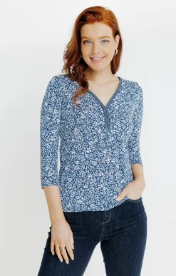 T-SHIRT COL V GALON -