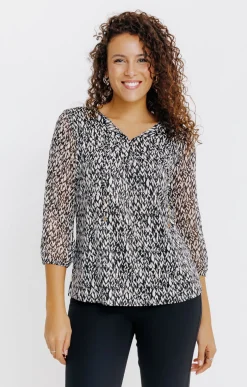 T-SHIRT COL V MANCHES 3/4 -