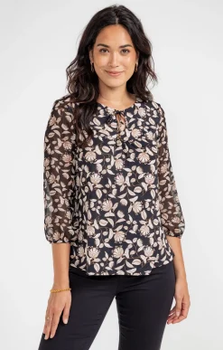 T-SHIRT COL V MANCHES 3/4 -