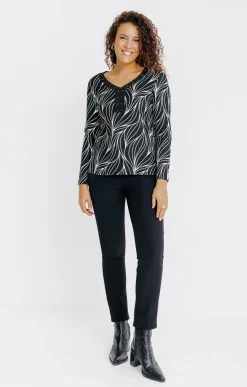 T-SHIRT COL V MANCHES LONGUES -