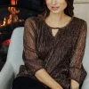 T-SHIRT DE FÊTES PLISSE BRILLANT DOUBLE -