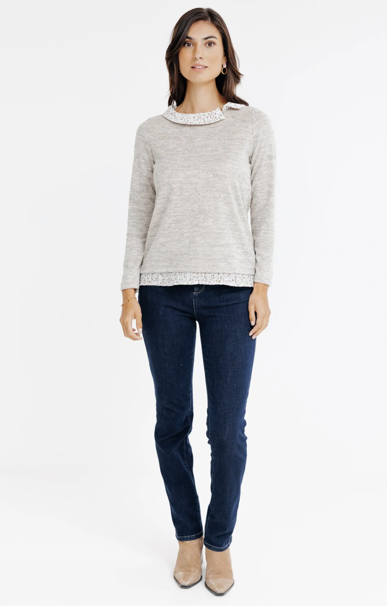 T-SHIRT 2EN1 COL DECALE -