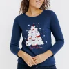 T-SHIRT IMPRIME FETE COL ROND -