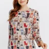T-SHIRT IMPRIME MANCHES LONGUES -