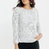 T-SHIRT JACQUARD MANCHES LONGUES -