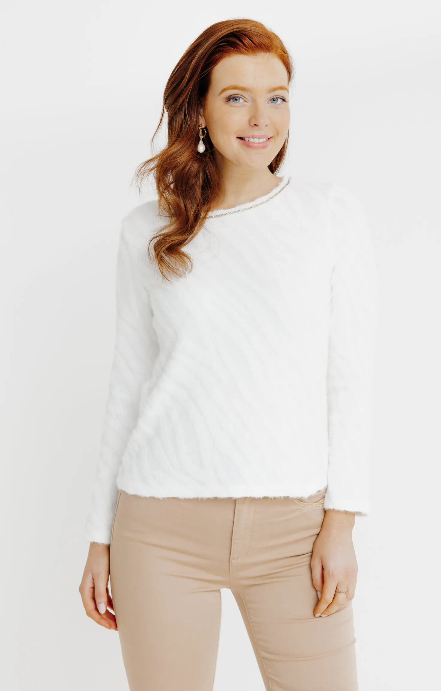 T-SHIRT JACQUARD MANCHES LONGUES -