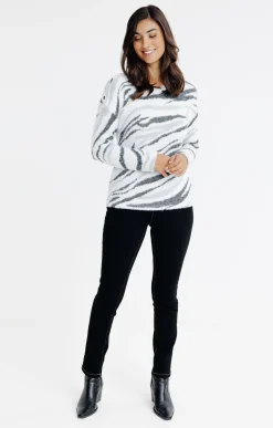 T-SHIRT JACQUARD MANCHES LONGUES -