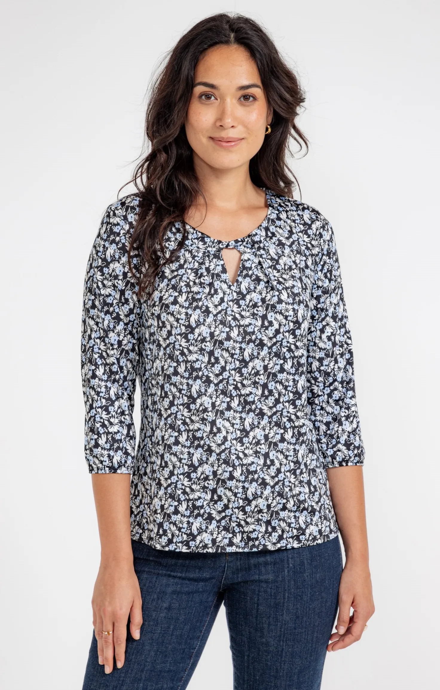 T-SHIRT MANCHES 3/4 COL ROND -