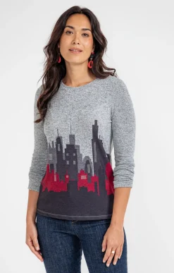 T-SHIRT MANCHES LONGUES COL ROND -