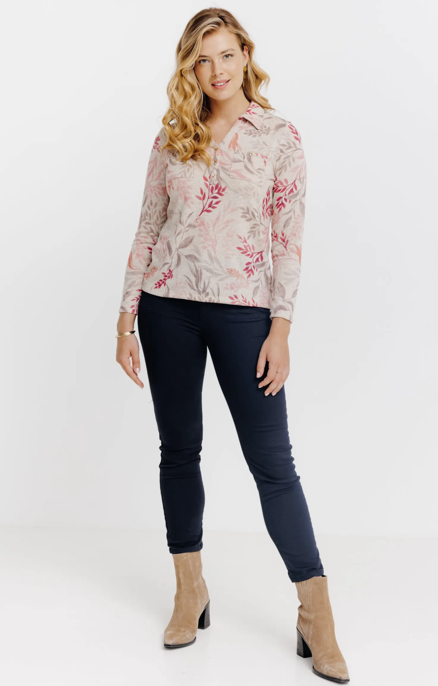 T-SHIRT MANCHES LONGUES COL POLO -