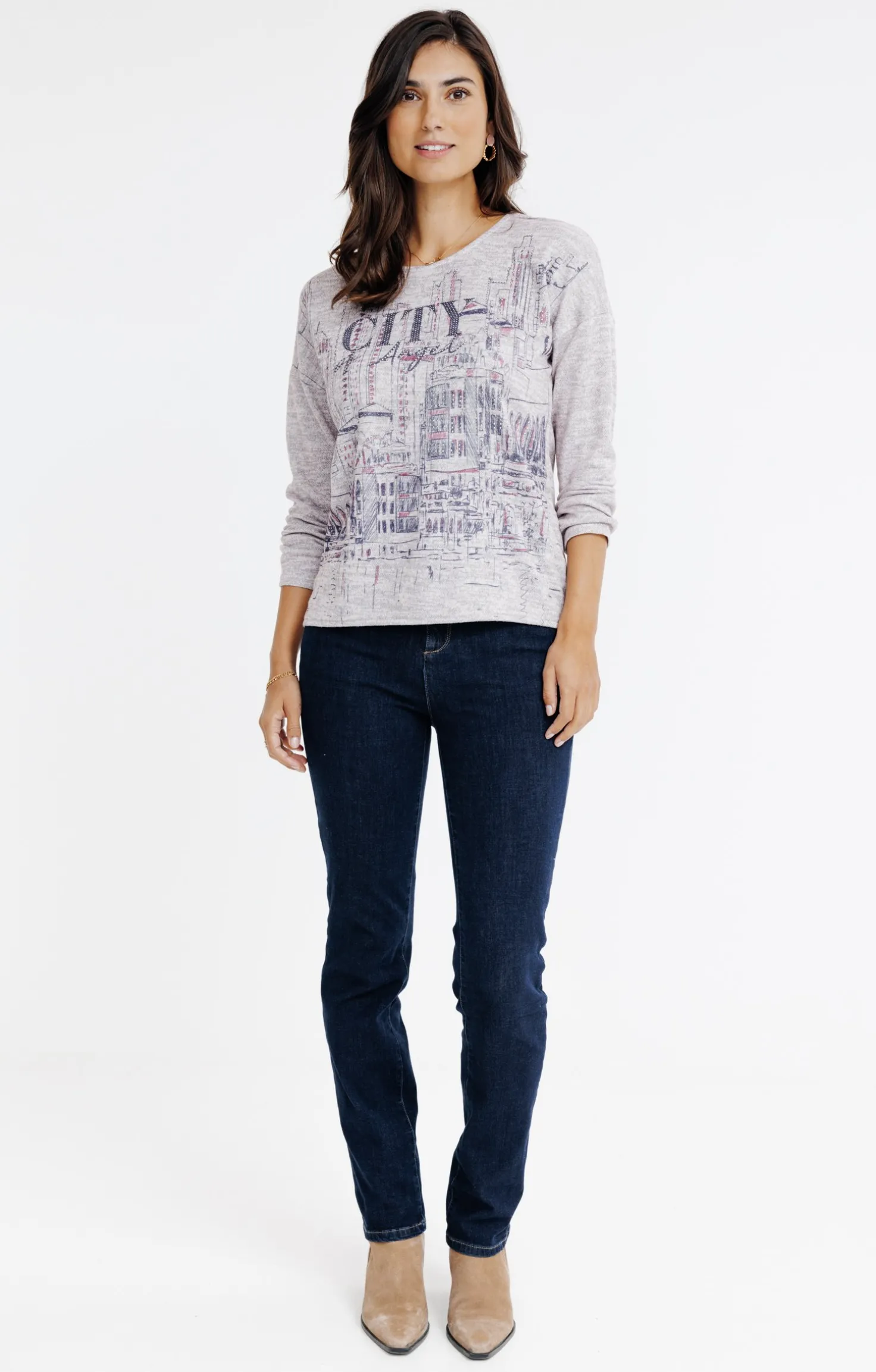 T-SHIRT MANCHES LONGUES COL V -