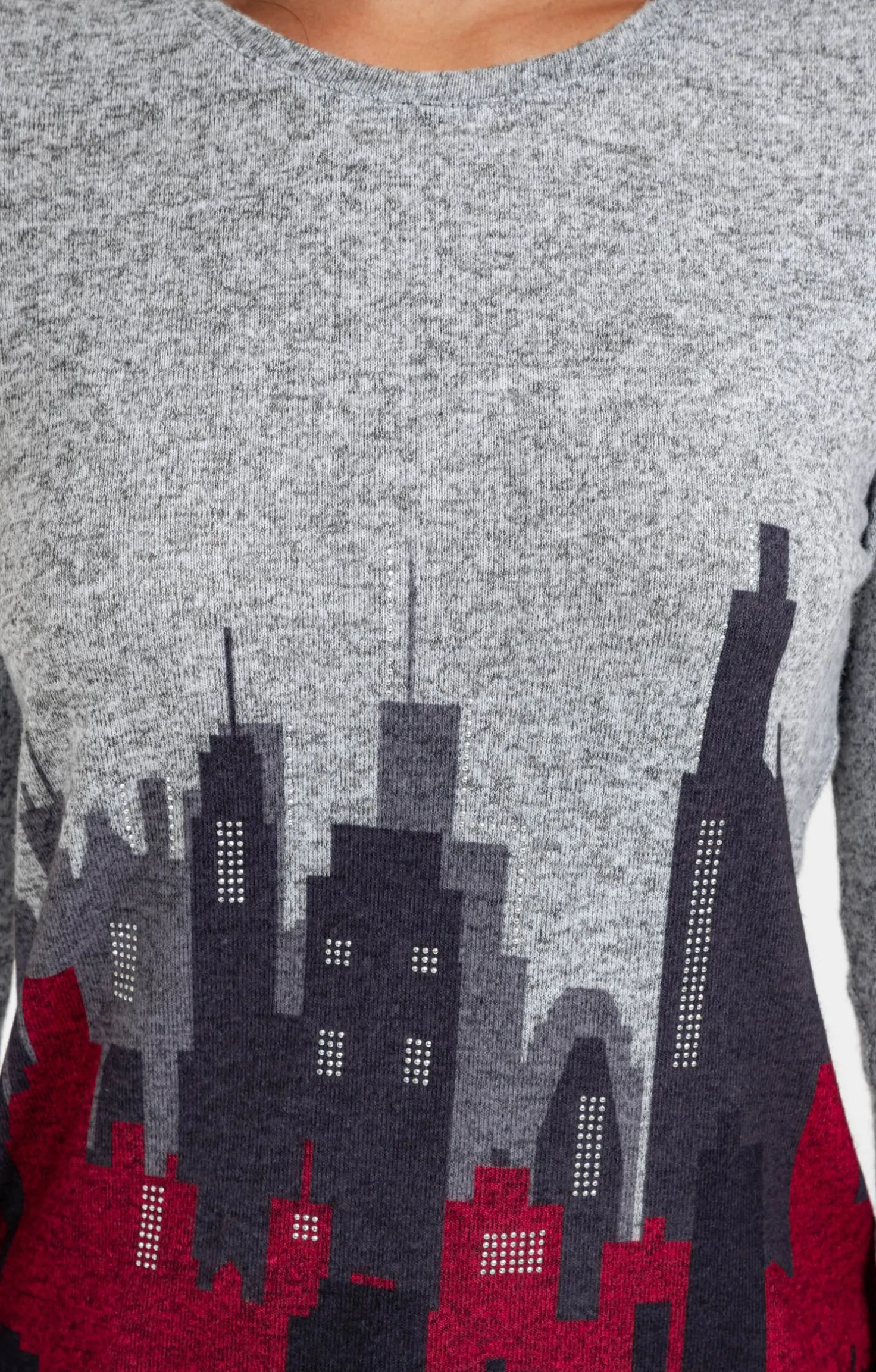 T-SHIRT MANCHES LONGUES COL ROND -
