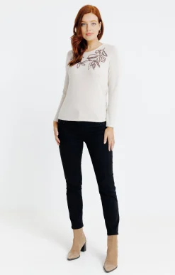 T-SHIRT SEQUINS MANCHES LONGUES -