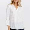 Tunique imprimée col chemise -