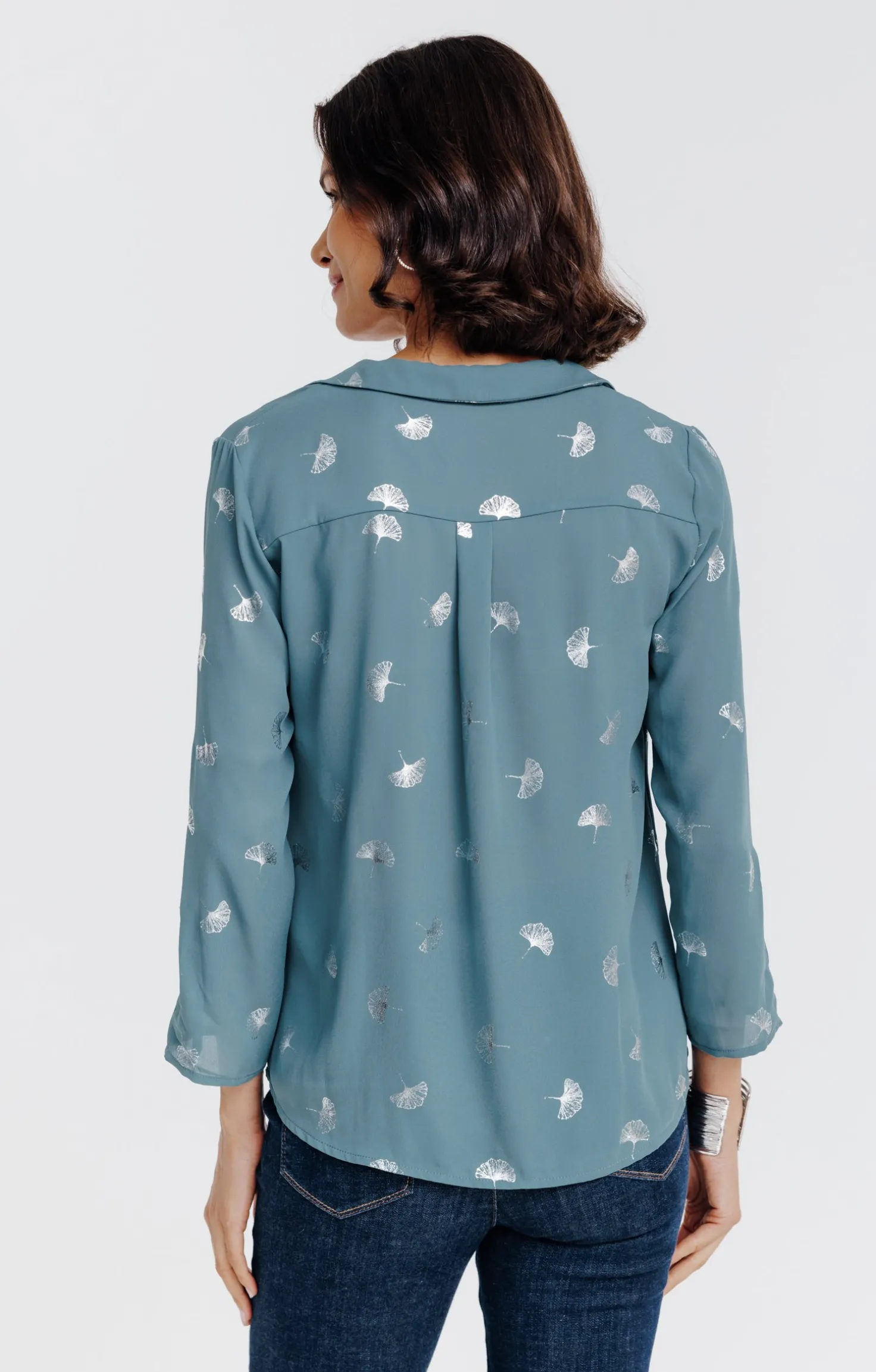 Tunique imprimée col chemise -