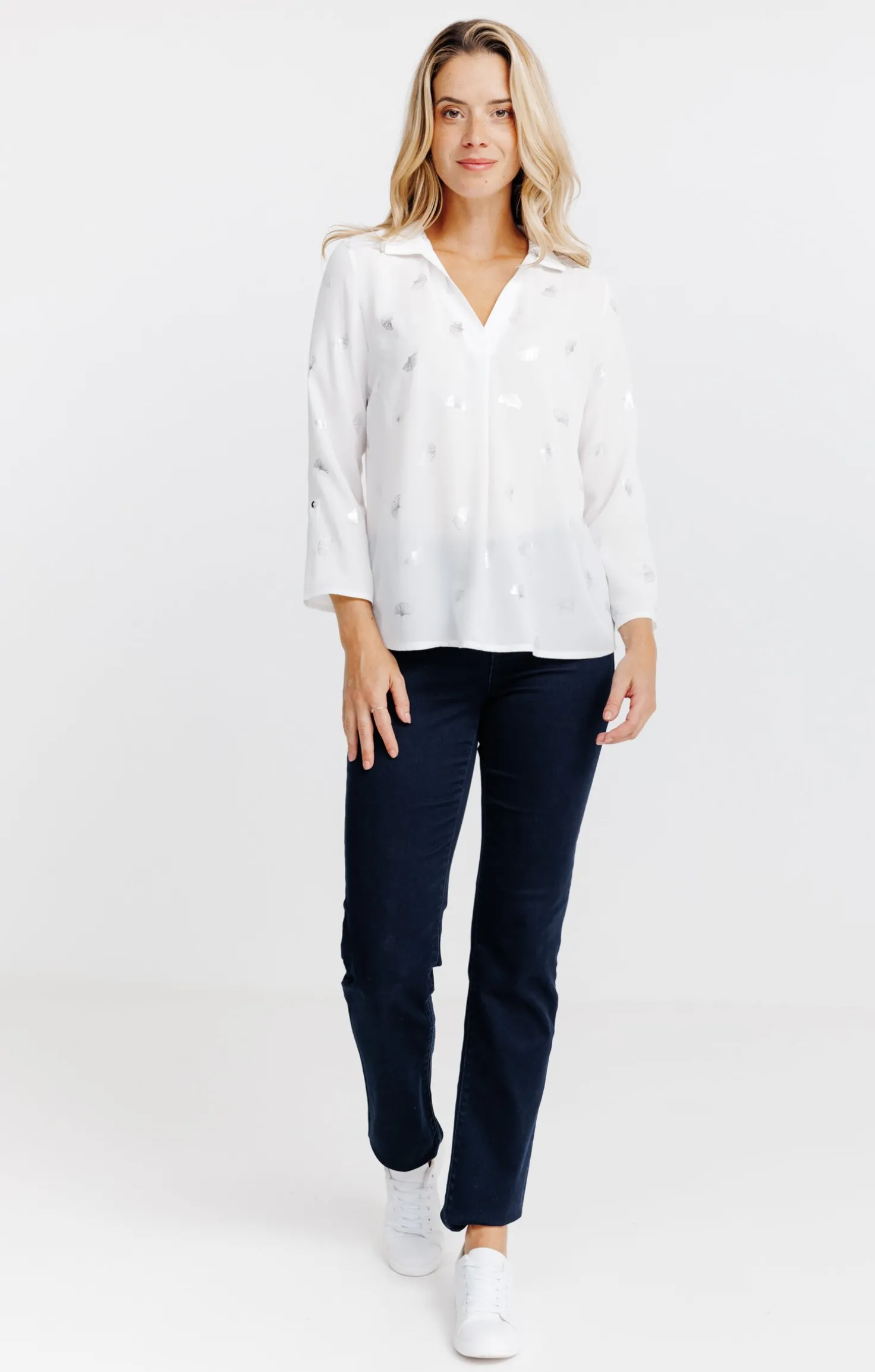Tunique imprimée col chemise -