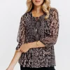 Tunique plissée imprimée patch -