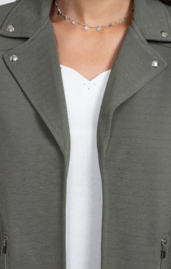 Veste col tailleur avec zips poches -